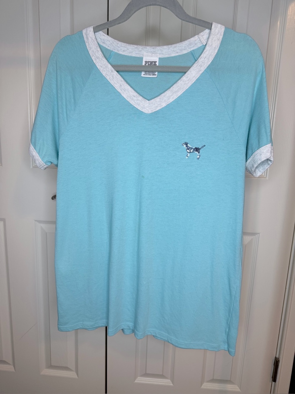 PINK Short Sleeve tee blue women size large